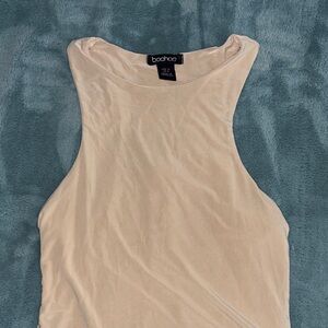 Boohoo Beige Sleeveless Tank Top